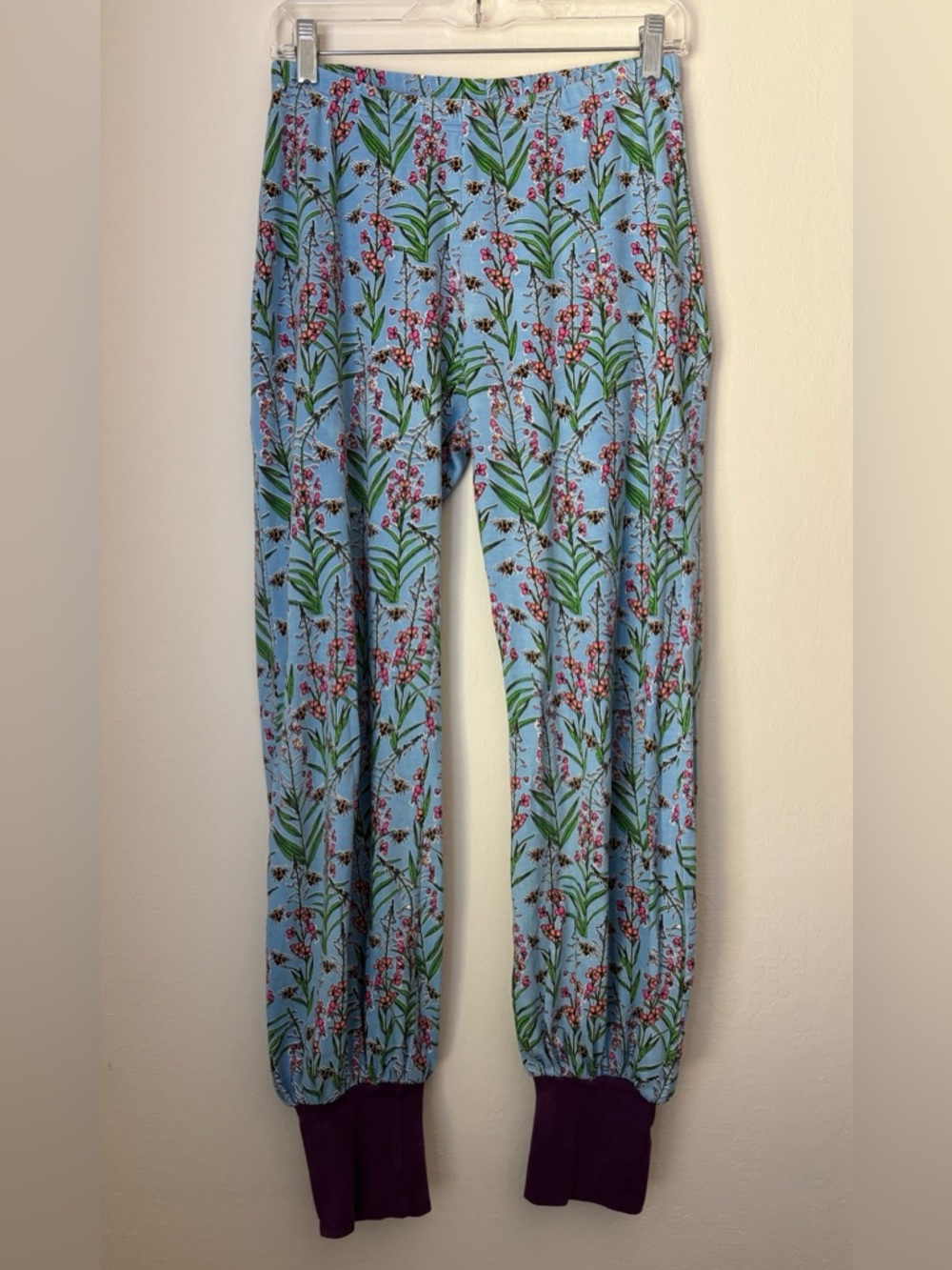 Duns Sweden Baggy Pants Size 158/164 Blue Bees Flowers Organic Cotton Lounge